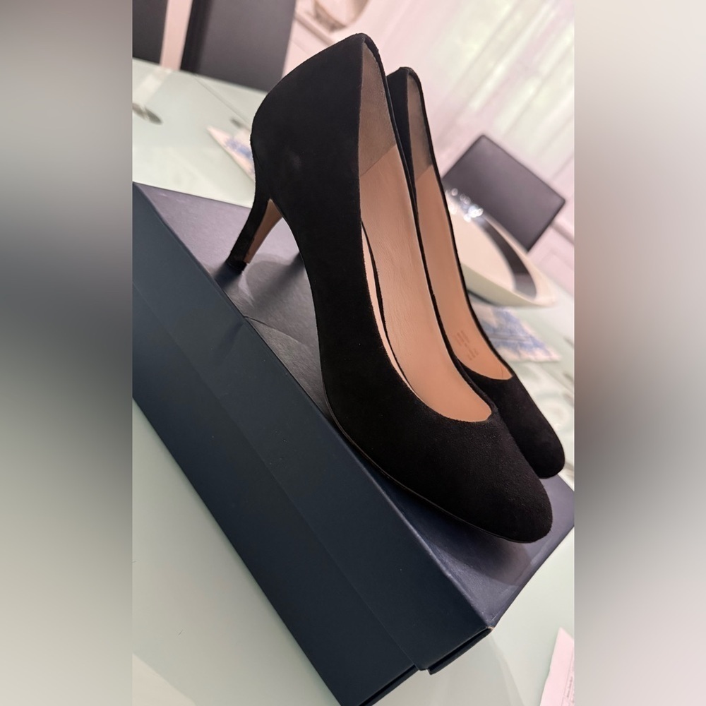 Cole Haan Ava Pump 65mm Suede Black Women's Heels - Picture 2 of 5